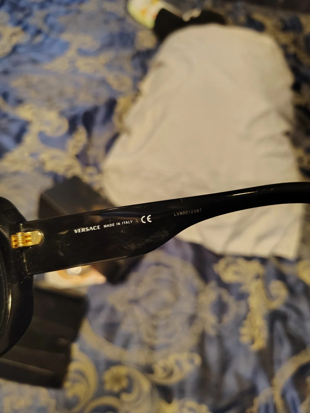 Versace Green and Yellow Patterned Round Sunglasses